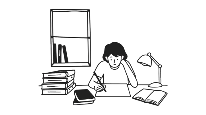 Focused student studying with clarity